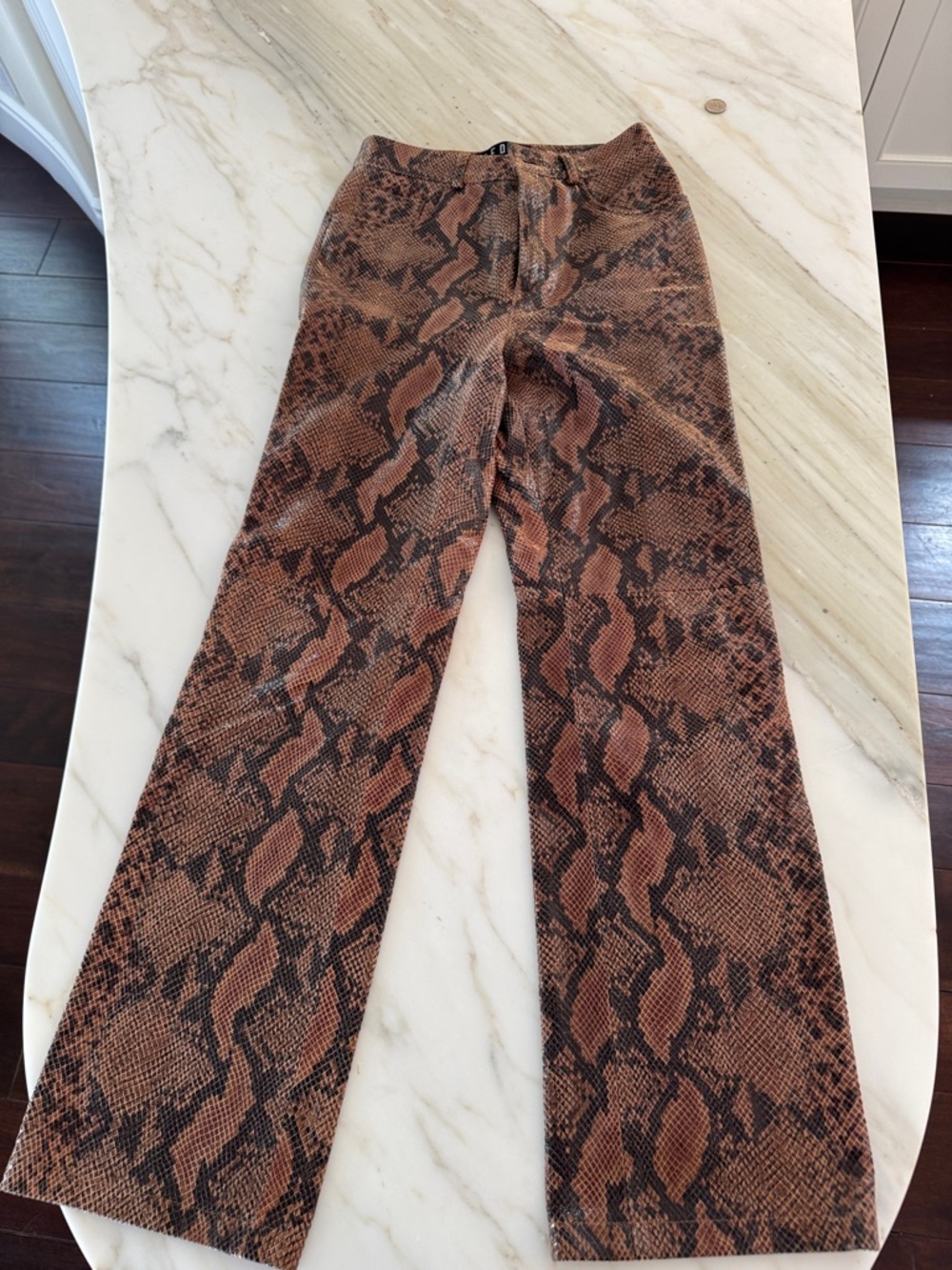 Reformation Snake Print Straight Leg Pants